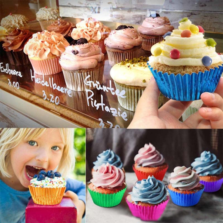 100pcs /Box Muffin Cake Paper Cups Baking Paper Tray Thickened Aluminum Foil Oil-proof Cupcake Liner