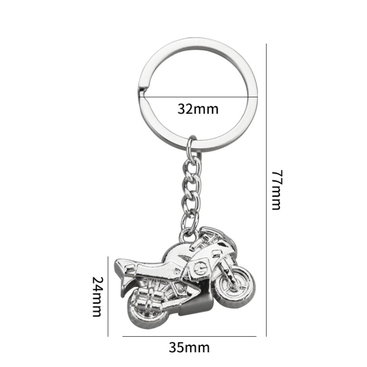 Simulation Cool Motorcycle Keychain Metal Decoration Pendant, Style: X-104 Silver