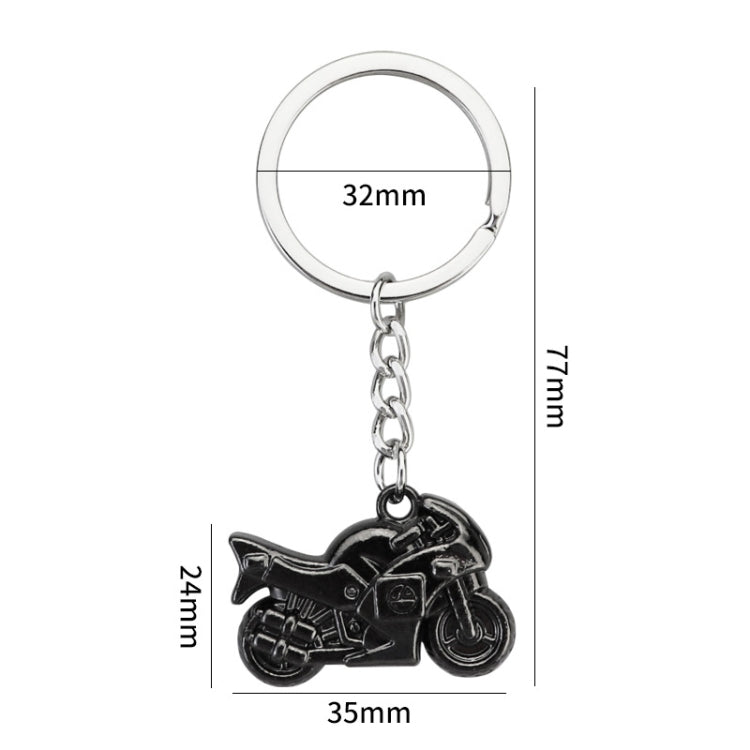 Simulation Cool Motorcycle Keychain Metal Decoration Pendant, Style: X-104 Black