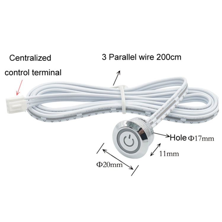 Closet And Cabinet Dimmable Tactile Centralized Control Sensor Switch Controller - Silver