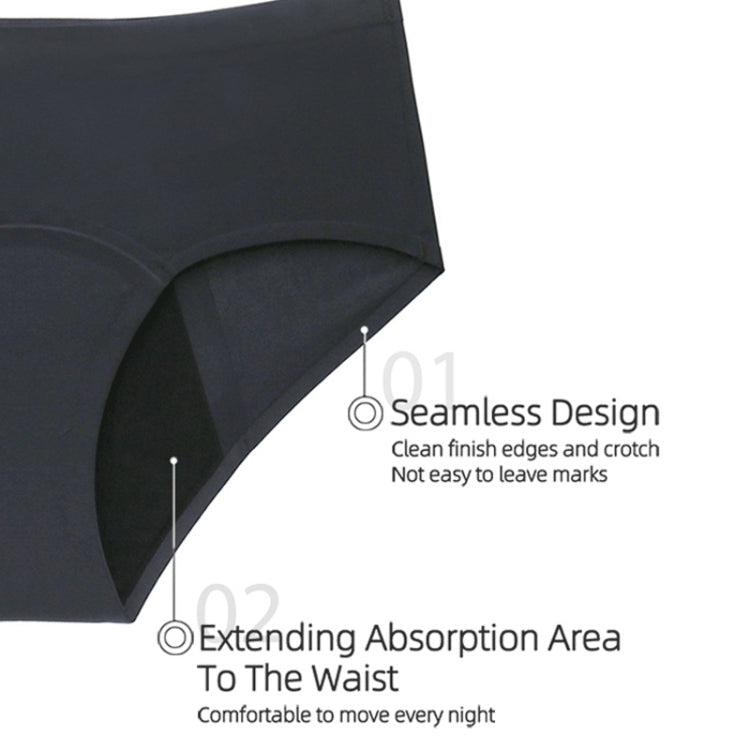 High Absorbency Women Period Panties 4-layer High Waist Seamless Menstrual Underwear, Size: L