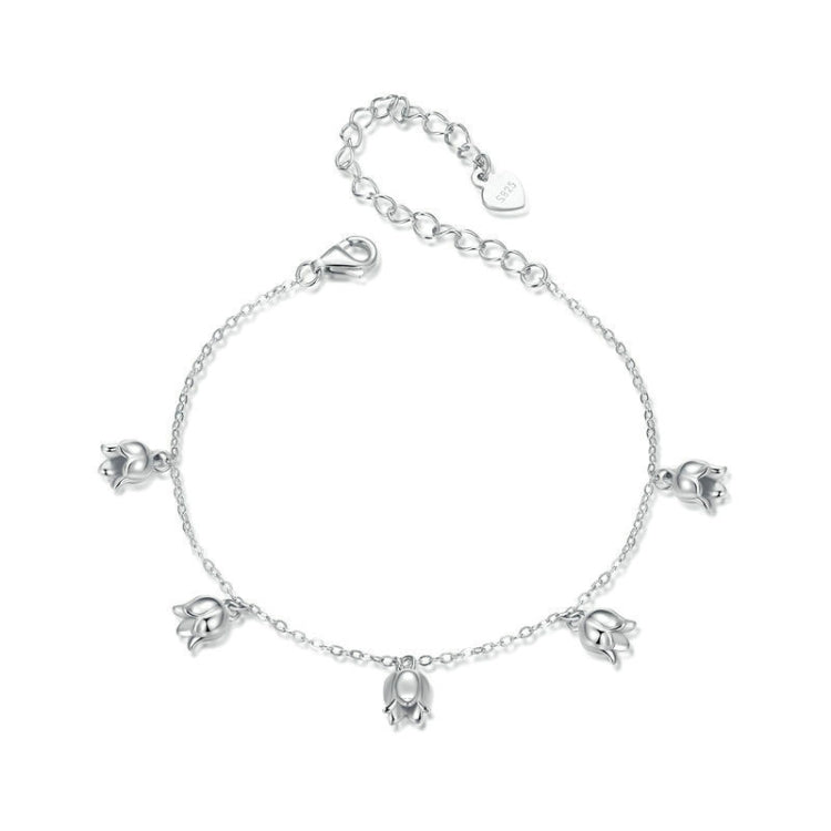 S925 Sterling Silver Platinum-plated Lily Of The Valley Bracelet - BSB183