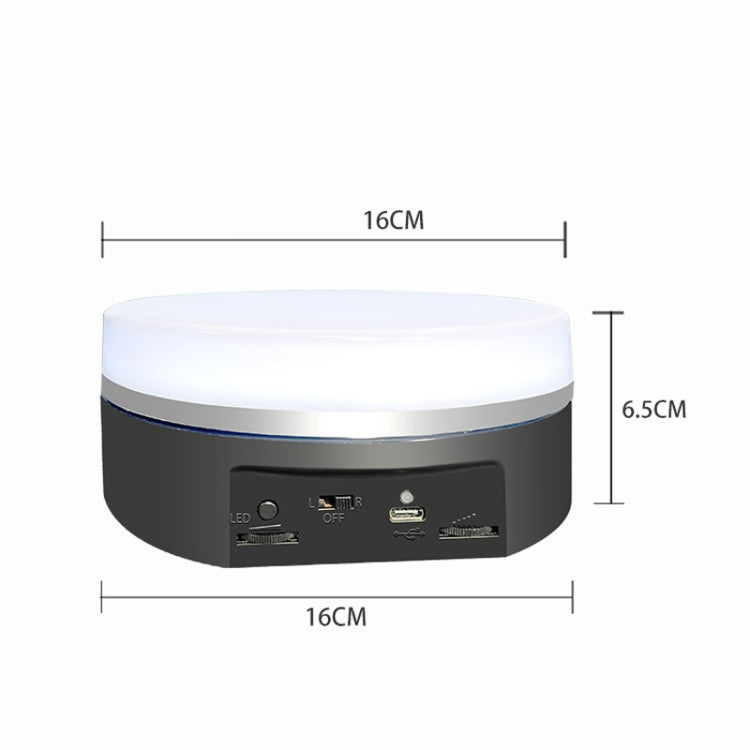 Intelligent Colourful Light Electric Speed Contro Round 360 Degree Rotating Plate Display Table, Color: White Charging