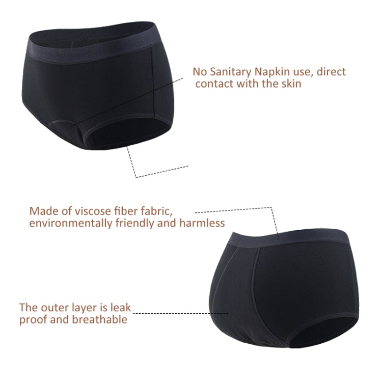 Bamboo Fiber Women Period Panties 4-Layer Mid Waist Leak-proof Menstrual Underwear, Size: M