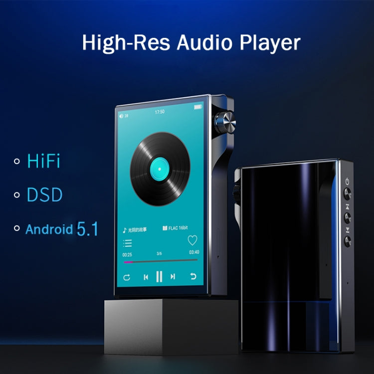 4.0 Inch Touch MP3 DSD Hard Resolution Mastering Grade Music Player, Memory: 16GB - Black