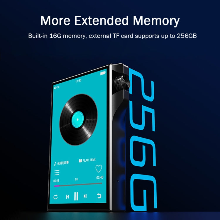 4.0 Inch Touch MP3 DSD Hard Resolution Mastering Grade Music Player, Memory: 16GB - Black