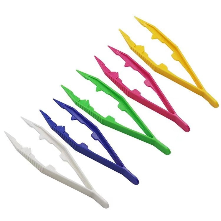 20pcs Plastic Tweezers Children DIY Accessories Tools - Random Color Delivery
