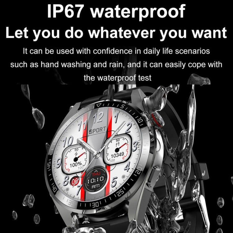 1.43 inch AMOLED Screen Smartwatch Heart Rate Blood Pressure Monitoring Bluetooth Talking Sports Watch, Color: Silver Orange Silicone Strap