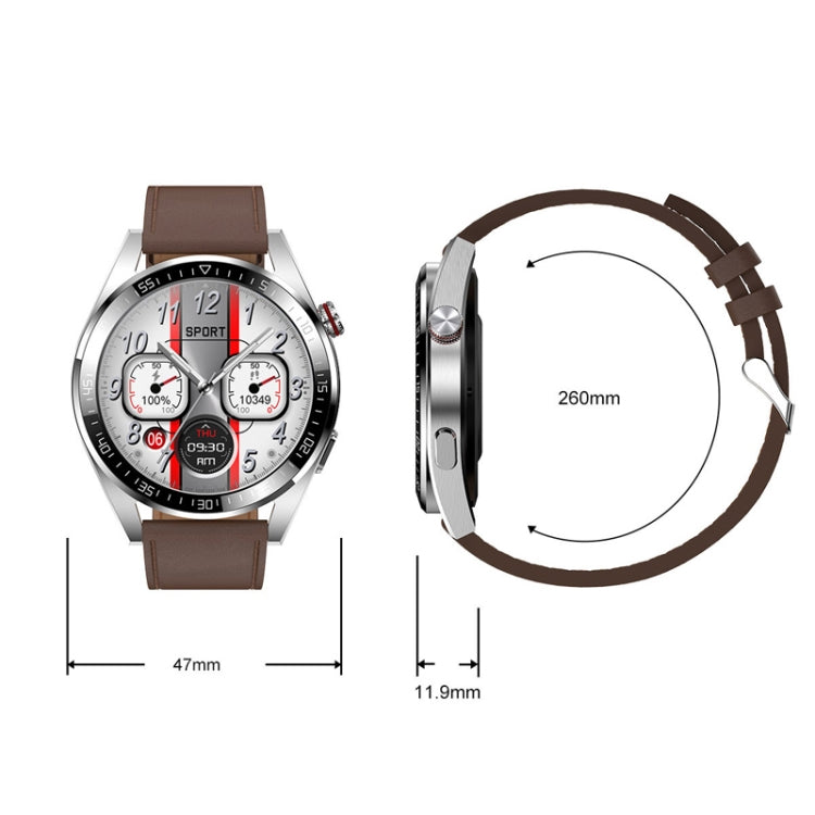1.43 inch AMOLED Screen Smartwatch Heart Rate Blood Pressure Monitoring Bluetooth Talking Sports Watch, Color: Silver Orange Silicone Strap