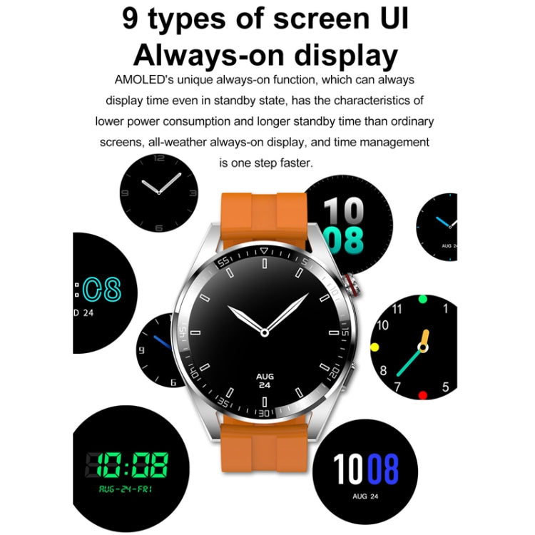 1.43 inch AMOLED Screen Smartwatch Heart Rate Blood Pressure Monitoring Bluetooth Talking Sports Watch, Color: Black Silicone Strap