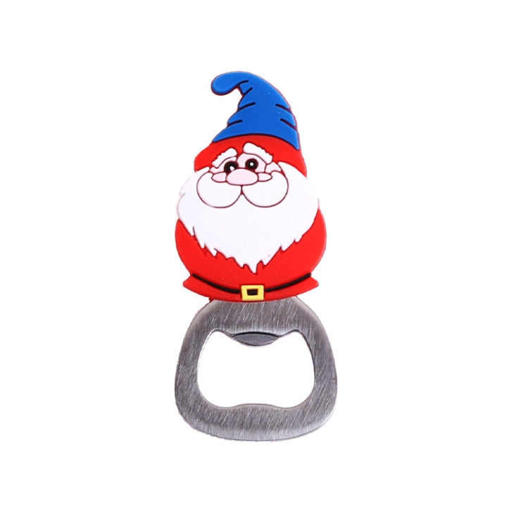 Magnetic Cute Cartoon Stainless Steel Bottle Opener Refrigerator Sticker Decoration, Style: Santa Claus