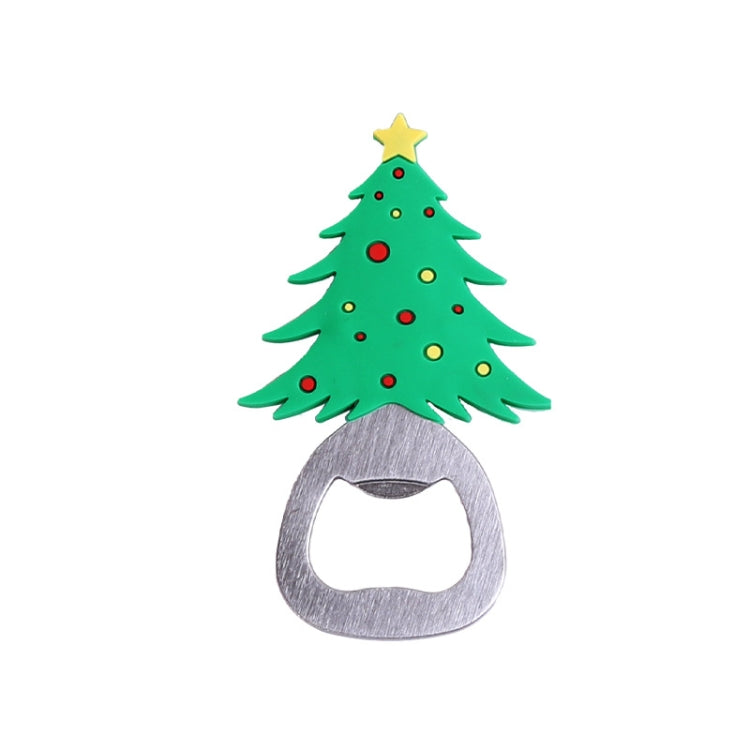 Magnetic Cute Cartoon Stainless Steel Bottle Opener Refrigerator Sticker Decoration, Style: Christmas Tree