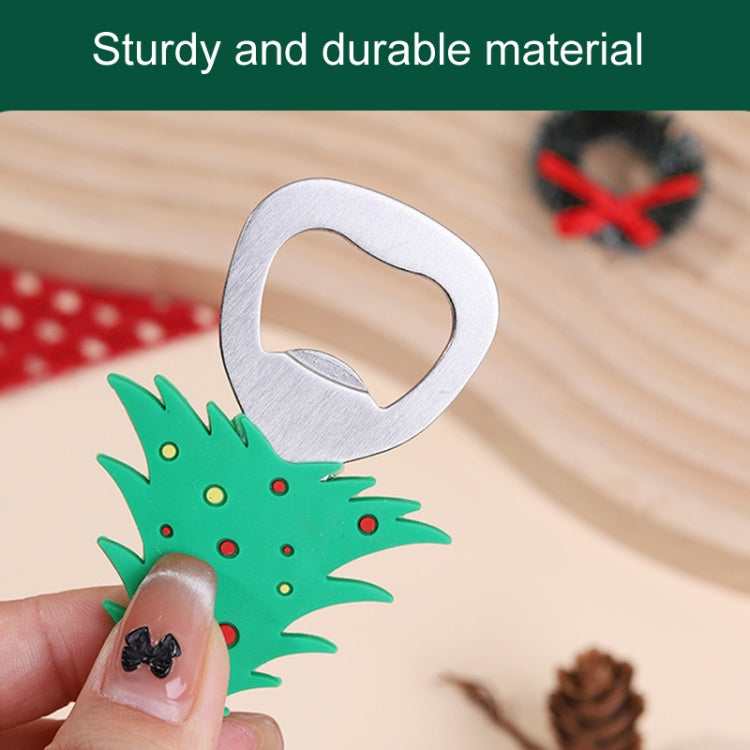 Magnetic Cute Cartoon Stainless Steel Bottle Opener Refrigerator Sticker Decoration, Style: Snowman