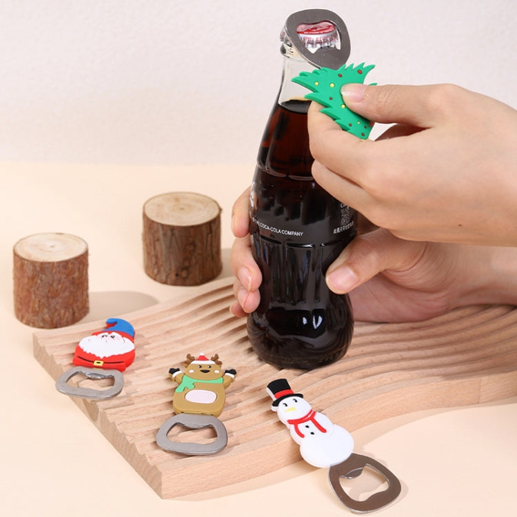 Magnetic Cute Cartoon Stainless Steel Bottle Opener Refrigerator Sticker Decoration, Style: Bear