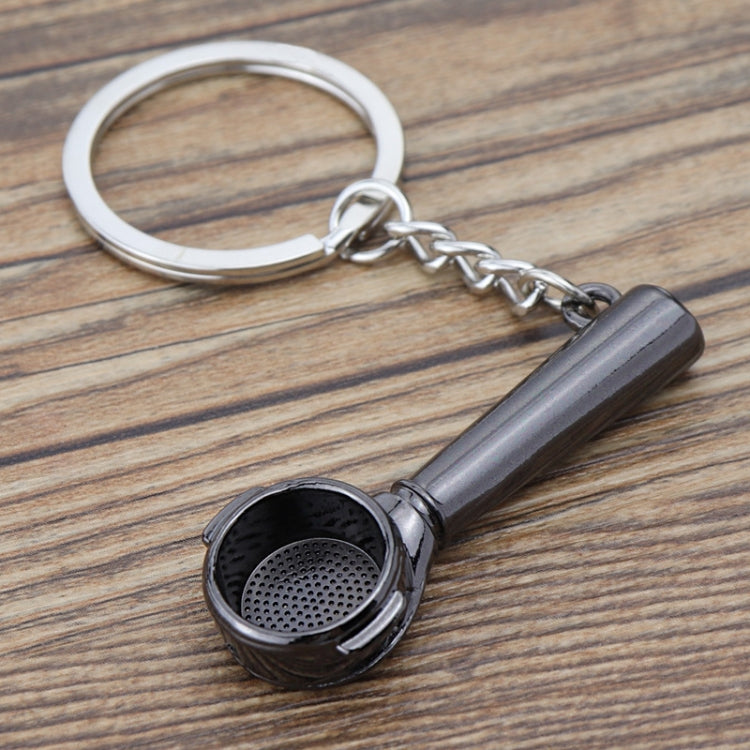Mini Metal Keychain Coffee Utensils Decorative Pendant, Style: Spoon Black