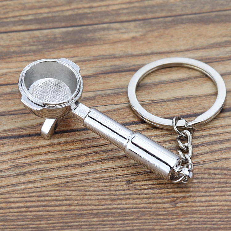 Mini Metal Keychain Coffee Utensils Decorative Pendant, Style: Handle Silver
