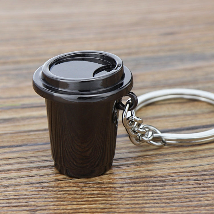 Mini Metal Keychain Coffee Utensils Decorative Pendant, Style: Coffee Cup Black