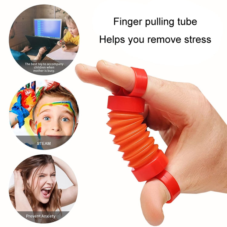 Finger Stretching Tube Finger Poppers Fidget Toy Decompression Toy - Orange
