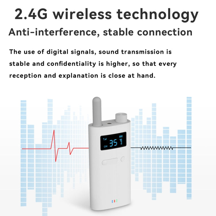2.4G Wireless Office Conference Tour Guide Explainer One-way One-to-Many Explainer Microphone, Style: YWI22 Receiver