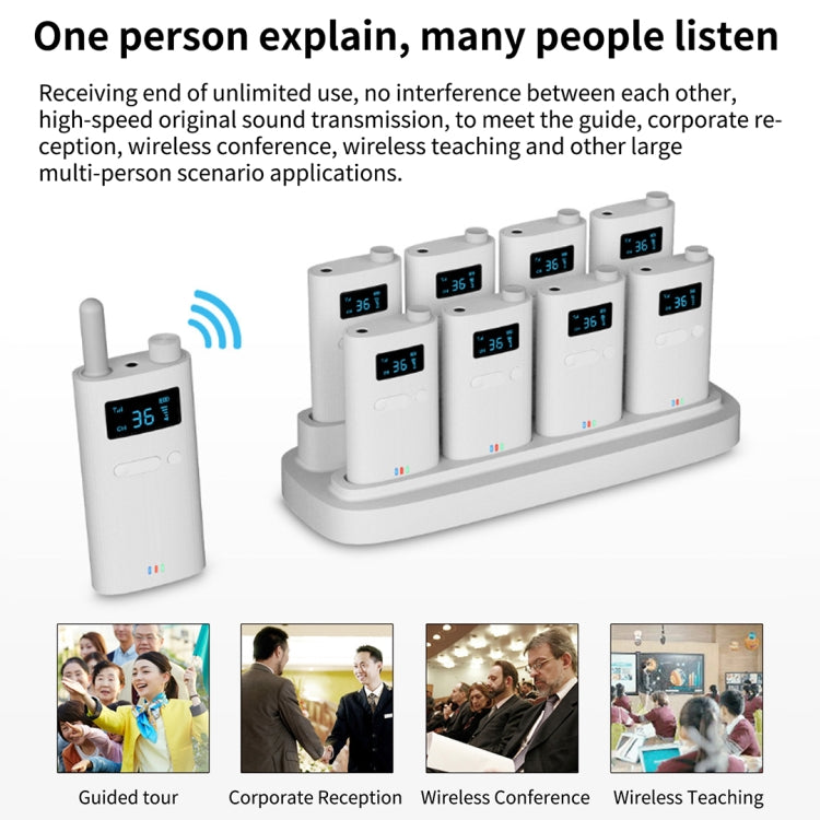 2.4G Wireless Office Conference Tour Guide Explainer One-way One-to-Many Explainer Microphone, Style: YWI22 Transmitter