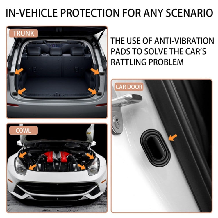 10pcs Car Door Shock-Absorbing Cushion Pad Enlarged Sound-Proof Silicone Pad - No Logo