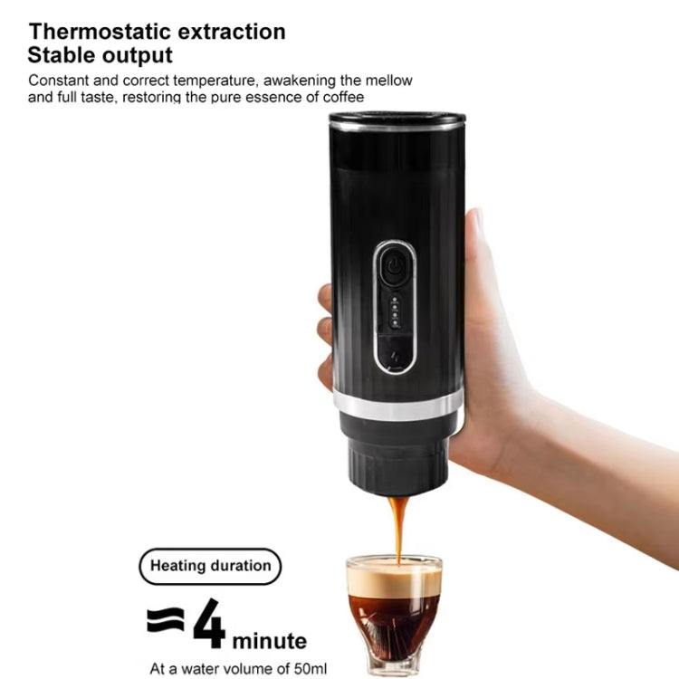 3 In 1 Automatic Wireless Italian Capsule Coffee Machine Portable Rechargeable Heating Coffee Maker - Black
