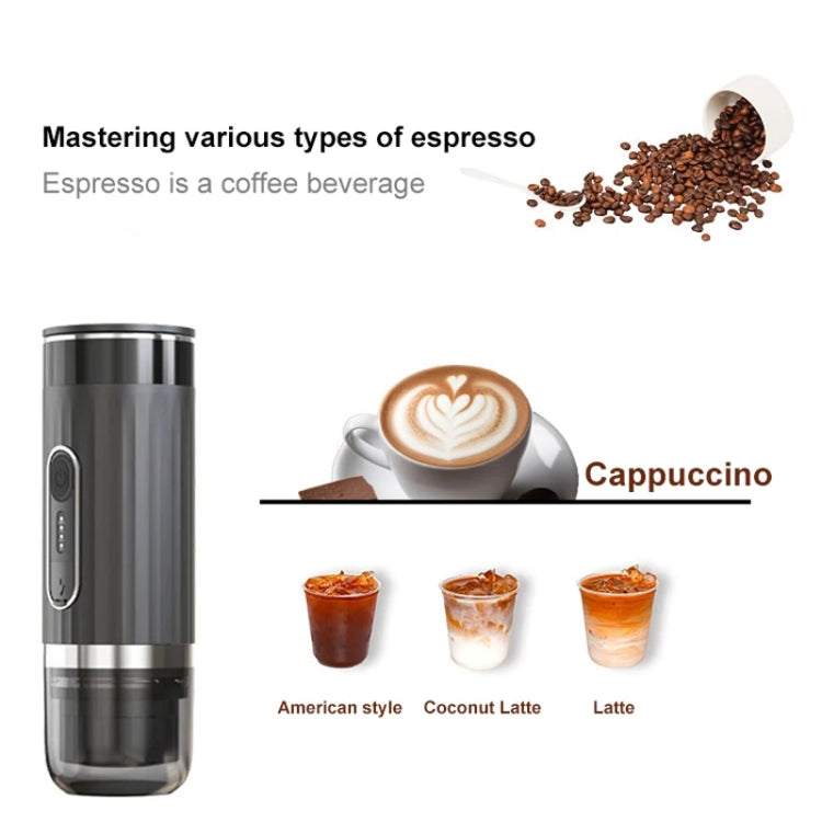 3 In 1 Automatic Wireless Italian Capsule Coffee Machine Portable Rechargeable Heating Coffee Maker - Black