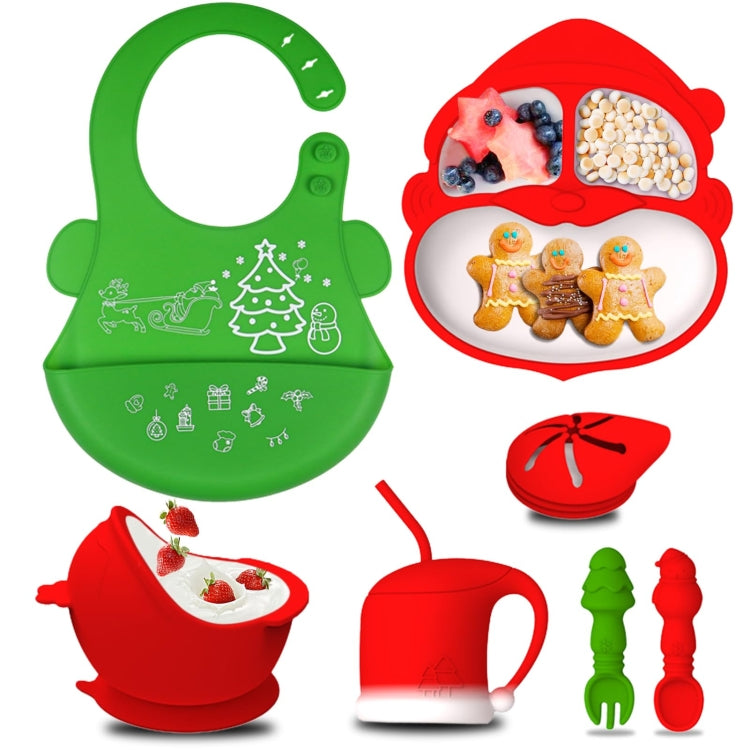 7-in-1 Silicone Children Tableware Set Christmas Gift