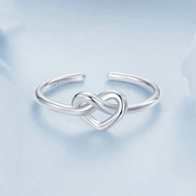 Women Heart-wrapped Adjustable Open Ring - BSR565-E