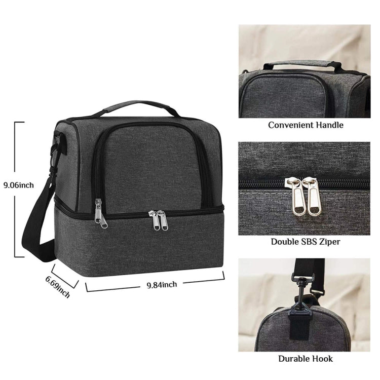Double-Layer Outdoor Fresh Cooler Bag Mommy Bottle Bag Portable Lunch Insulated Bag