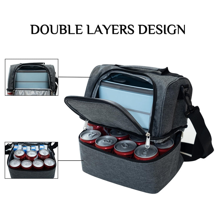 Double-Layer Outdoor Fresh Cooler Bag Mommy Bottle Bag Portable Lunch Insulated Bag