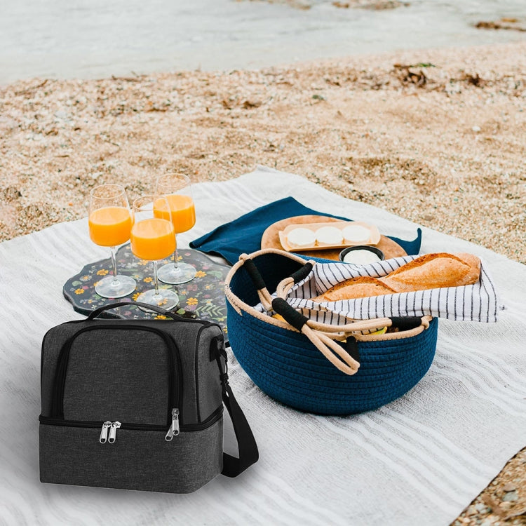 Double-Layer Outdoor Fresh Cooler Bag Mommy Bottle Bag Portable Lunch Insulated Bag