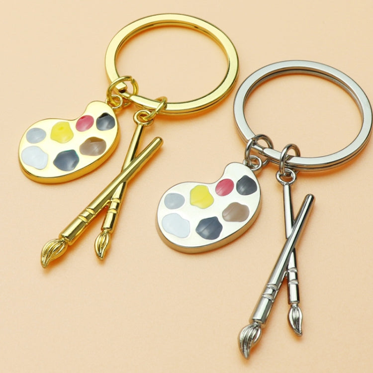 Mini Metal Drawing Board Keychain Bookbag Decorative Pendant, Color: Gold