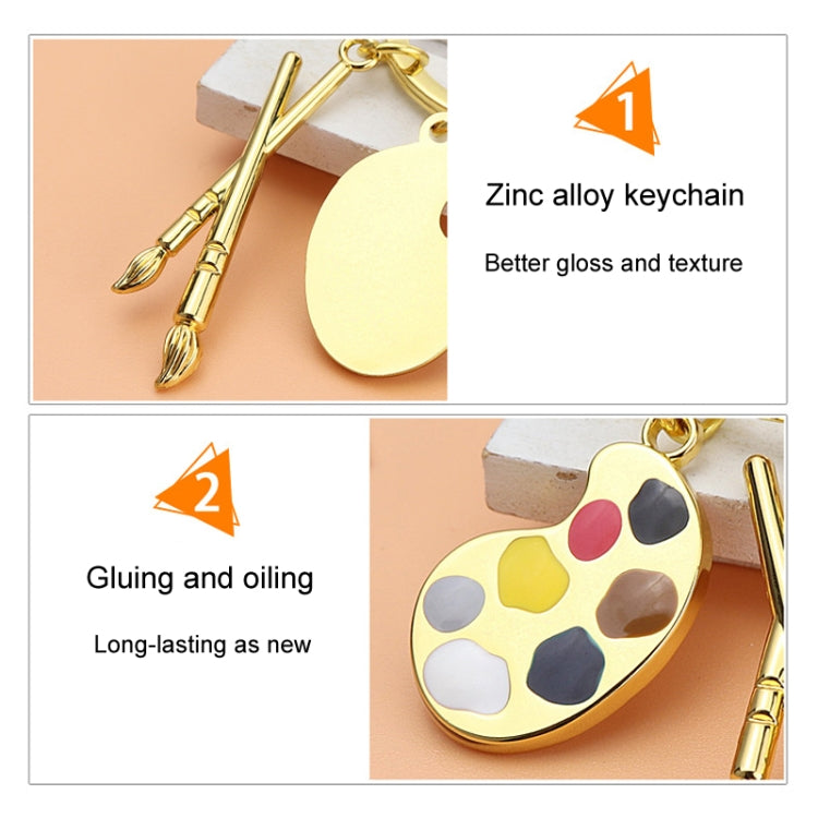 Mini Metal Drawing Board Keychain Bookbag Decorative Pendant, Color: Gold