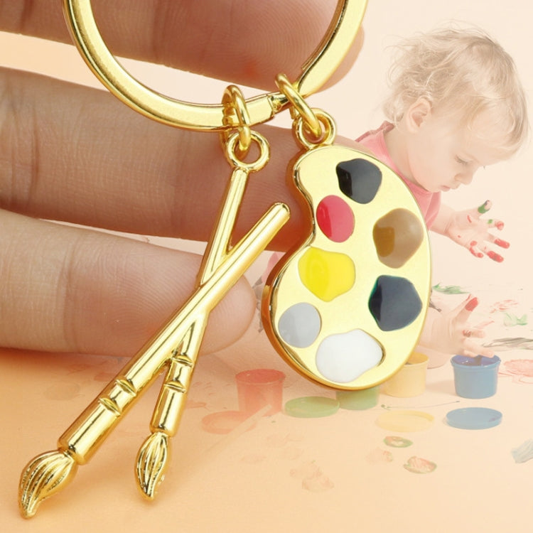 Mini Metal Drawing Board Keychain Bookbag Decorative Pendant, Color: Gold