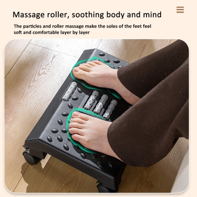 Massage Footrest Foot Rest for Under Desk with 360 Degree Swivel Casters - Black