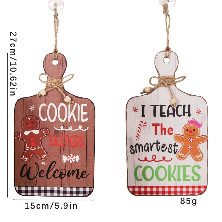 Christmas Gingerbread Man Decoration Wooden Sign Ornaments Store Welcome Pendant