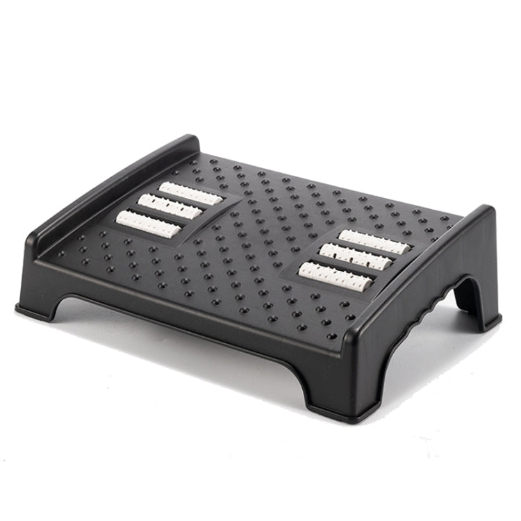 Double-row Roller Massage Foot Pedal Footrest Under the Table - Black
