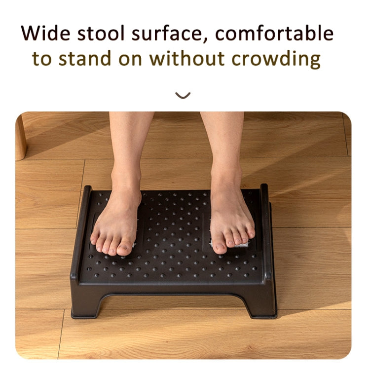 Double-row Roller Massage Foot Pedal Footrest Under the Table - Black