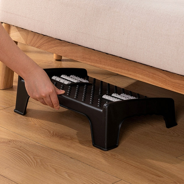 Double-row Roller Massage Foot Pedal Footrest Under the Table - Black