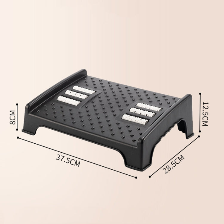 Double-row Roller Massage Foot Pedal Footrest Under the Table - Black