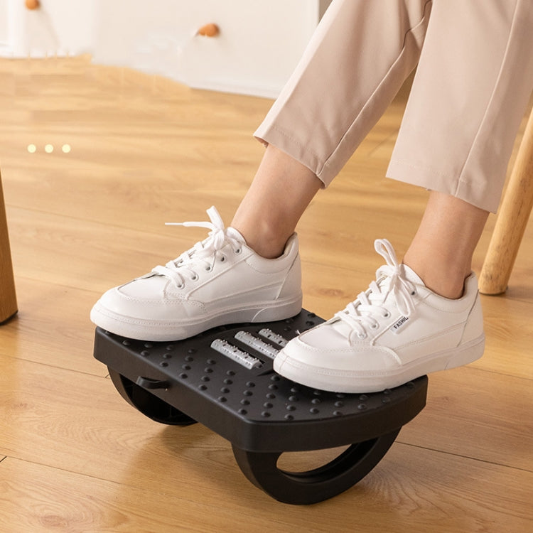 Mini Semicircular 180 Degree Swing Footstool Massage Footrest With Handle - Black