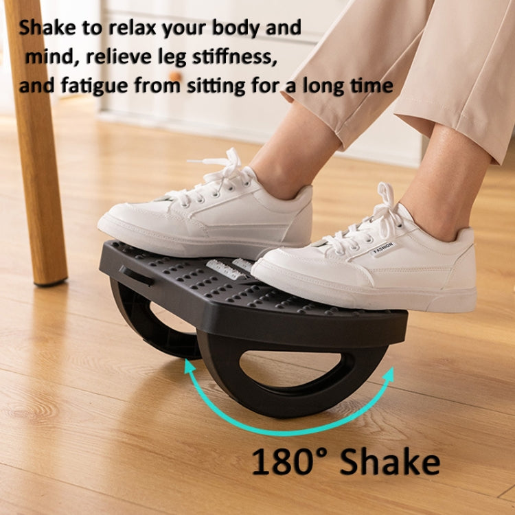 Mini Semicircular 180 Degree Swing Footstool Massage Footrest With Handle - Black