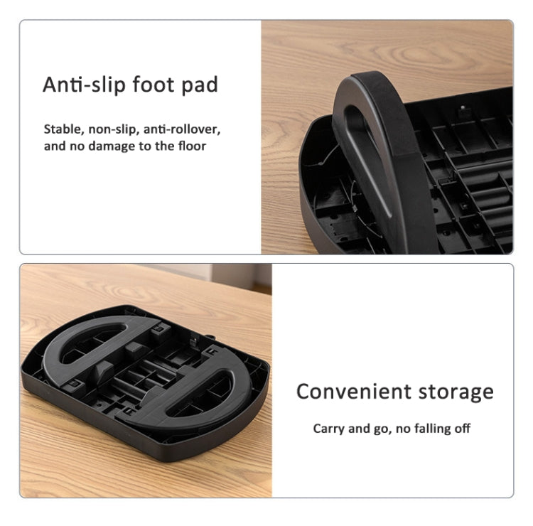 Mini Semicircular 180 Degree Swing Footstool Massage Footrest With Handle - Black