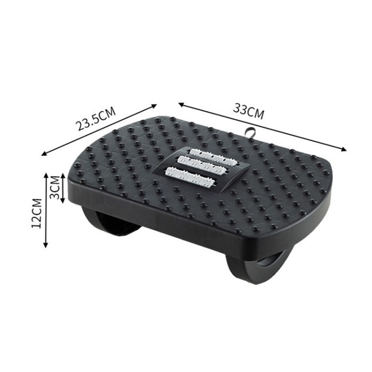 Mini Semicircular 180 Degree Swing Footstool Massage Footrest With Handle - Black