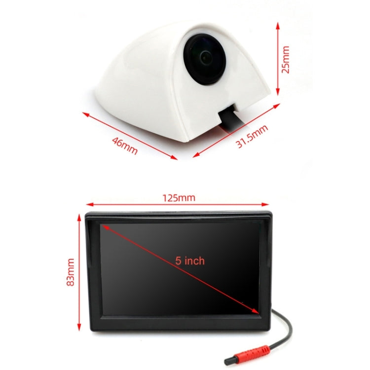 5 Inch AHD Video Monitor Car Reversing High-Definition Camera, Specification: Folding Screen Video Recording + Side Mounting