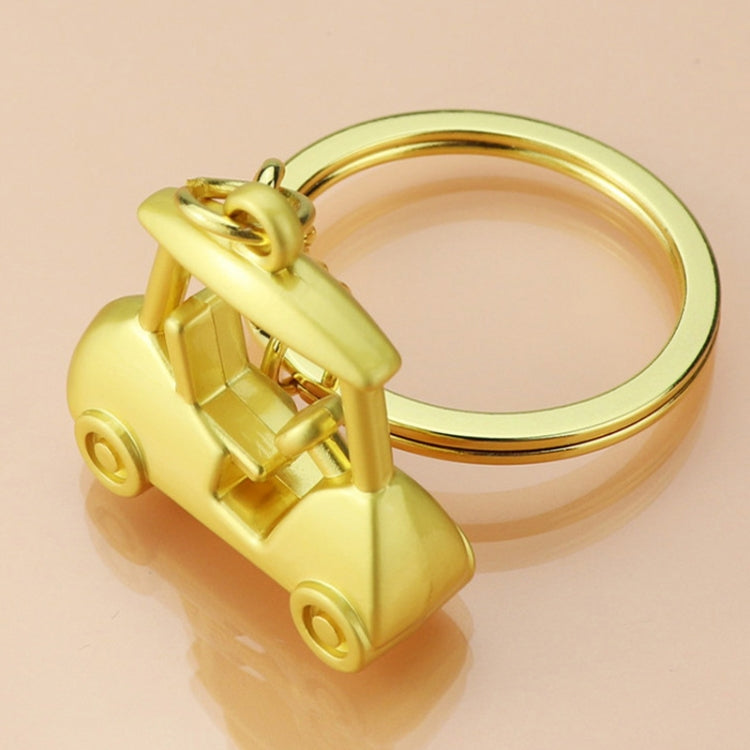 Three- Dimensional Simulation Golf Ball Car Keychain Decorative Pendant, Color: Silver
