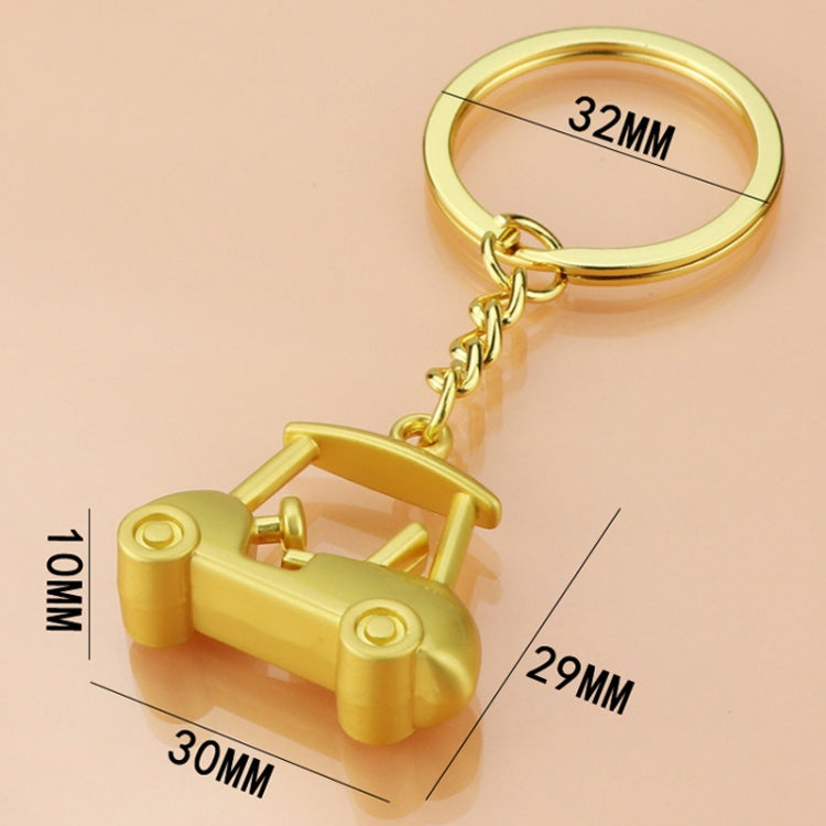 Three- Dimensional Simulation Golf Ball Car Keychain Decorative Pendant, Color: Silver