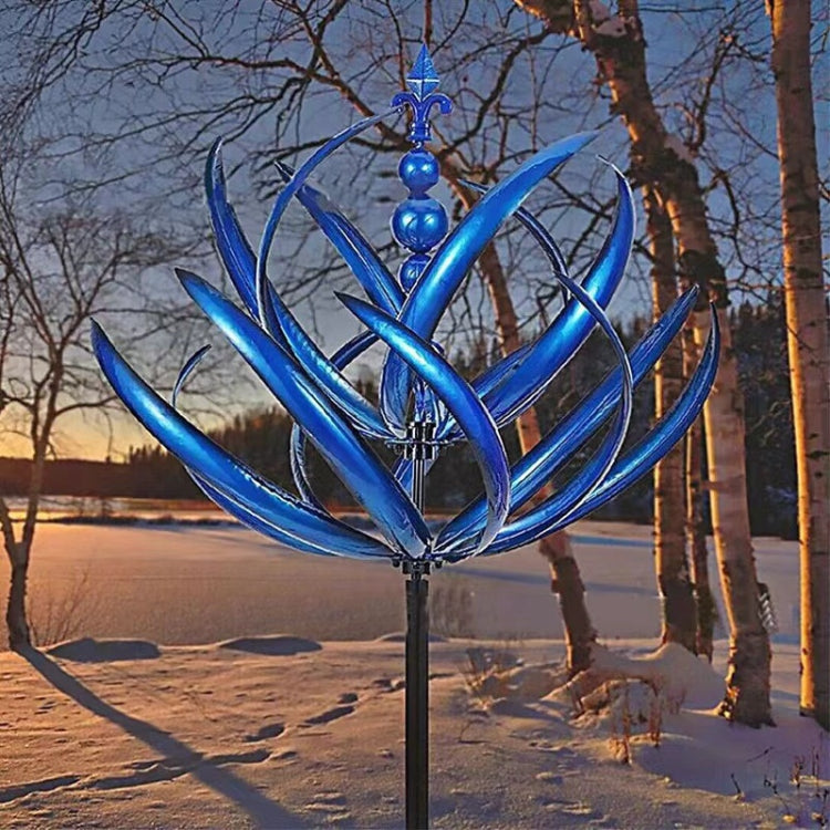 Metal Iron Windmill Crafts Outdoor Gardening Decorative Ground Planter