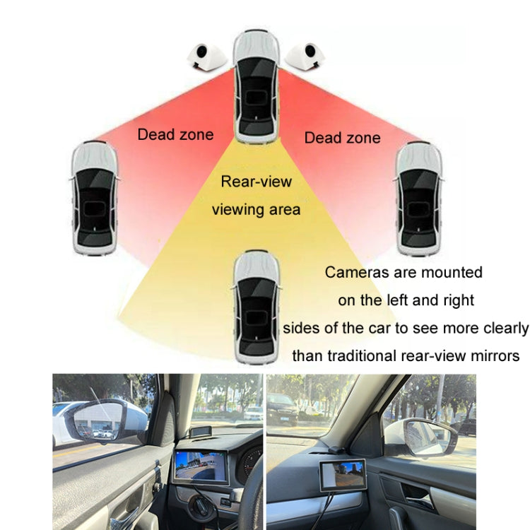 5 Inch Carplay Portable Surveillance Video Car Display, Specification: Folding Screen + White Two-way Camera Side-mounted